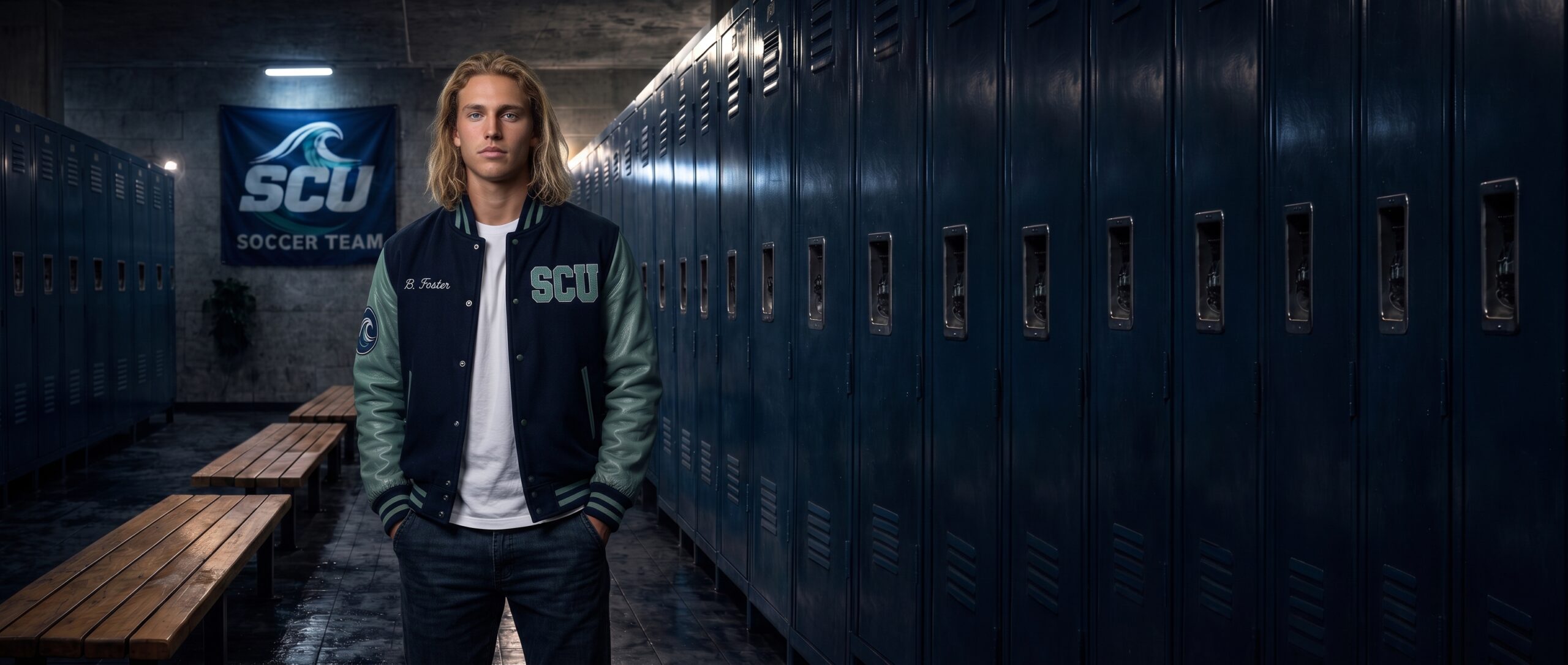 Brody Foster in the hero image for his Sierra Coast University (SCU) profile