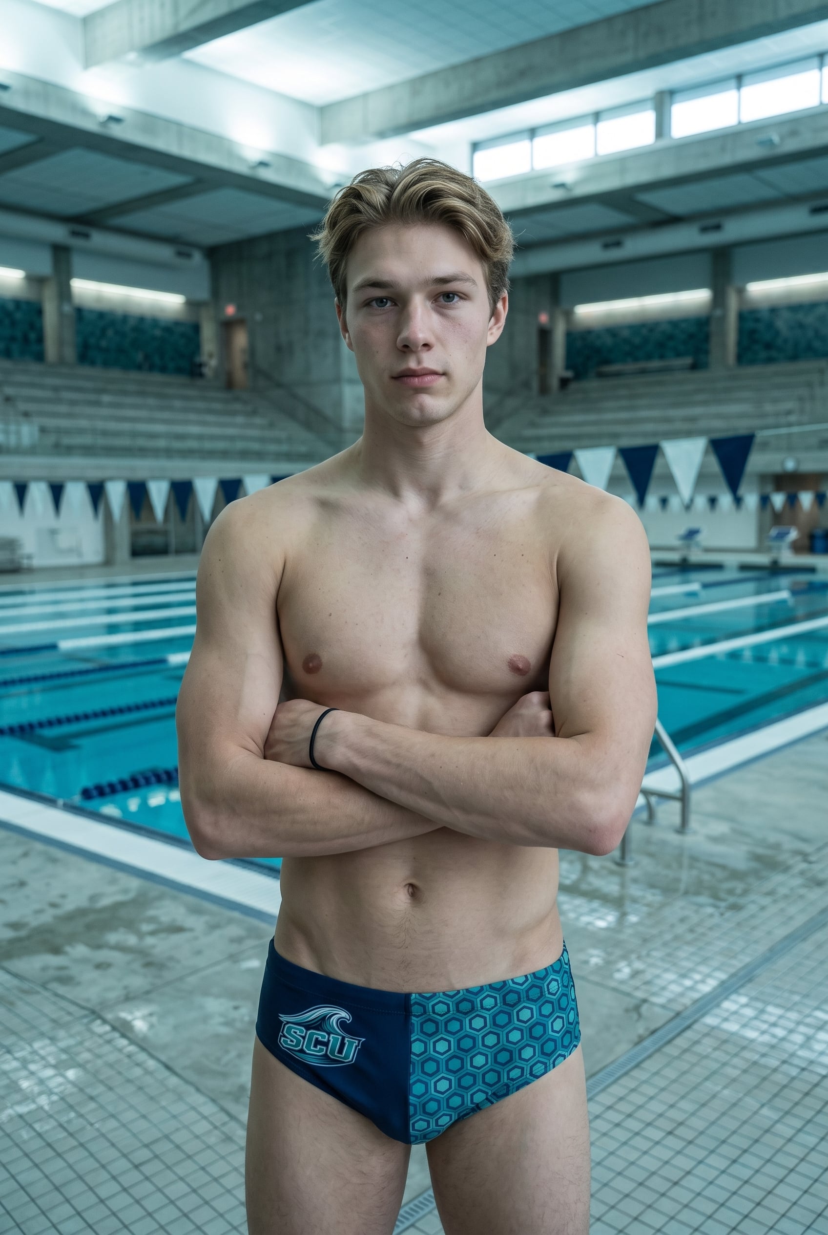 Cole Vanowen on the Sierra Coast University (SCU) pool deck