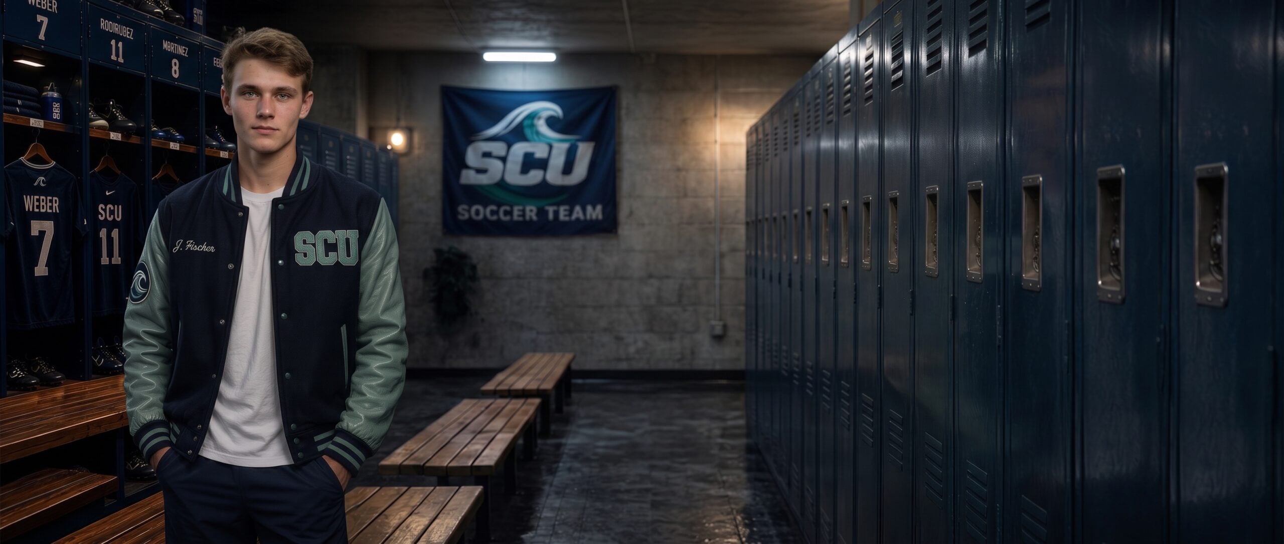 Jack Fischer in the hero image for his Sierra Coast University (SCU) profile