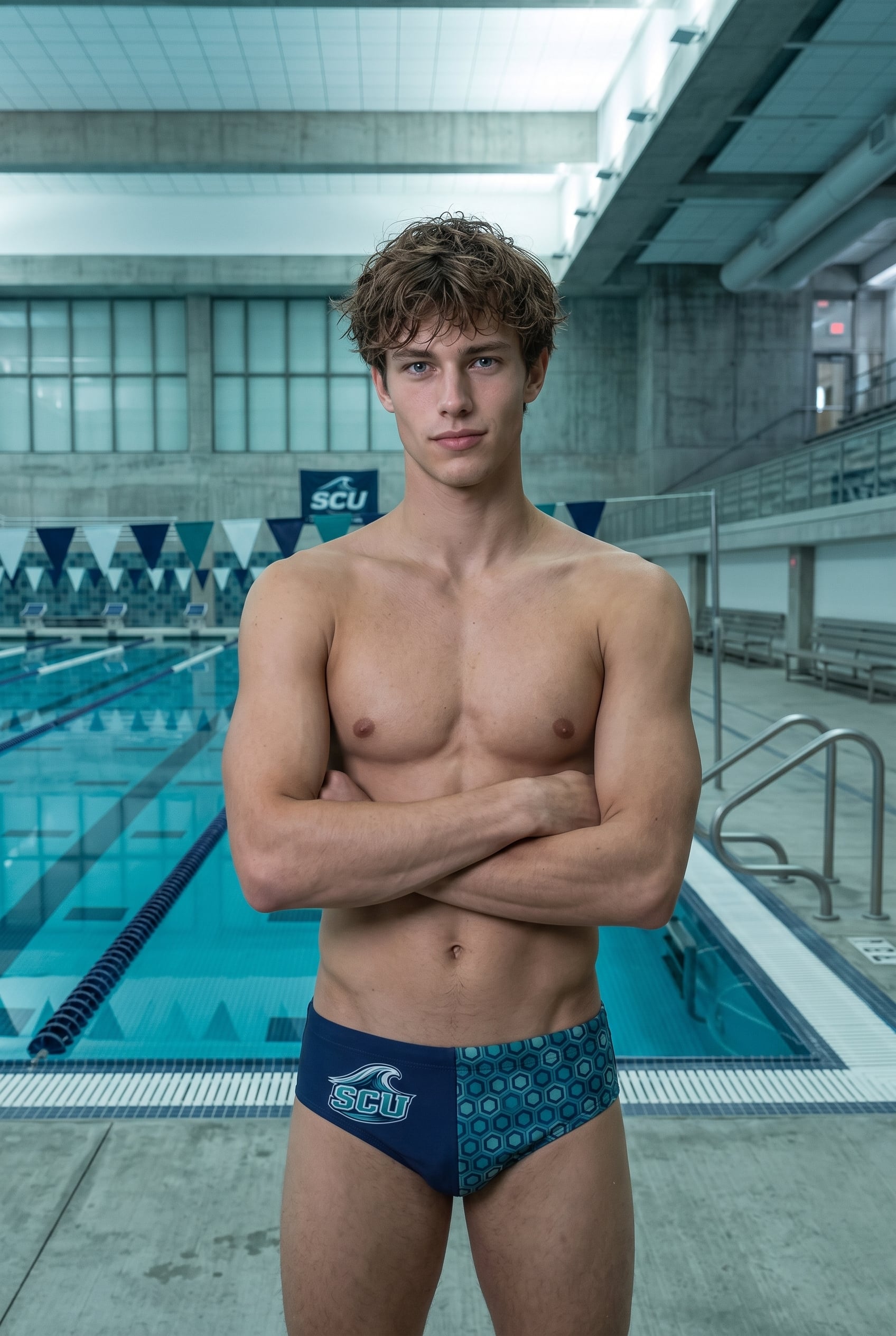 Joshua Vanowen on the Sierra Coast University (SCU) pool deck