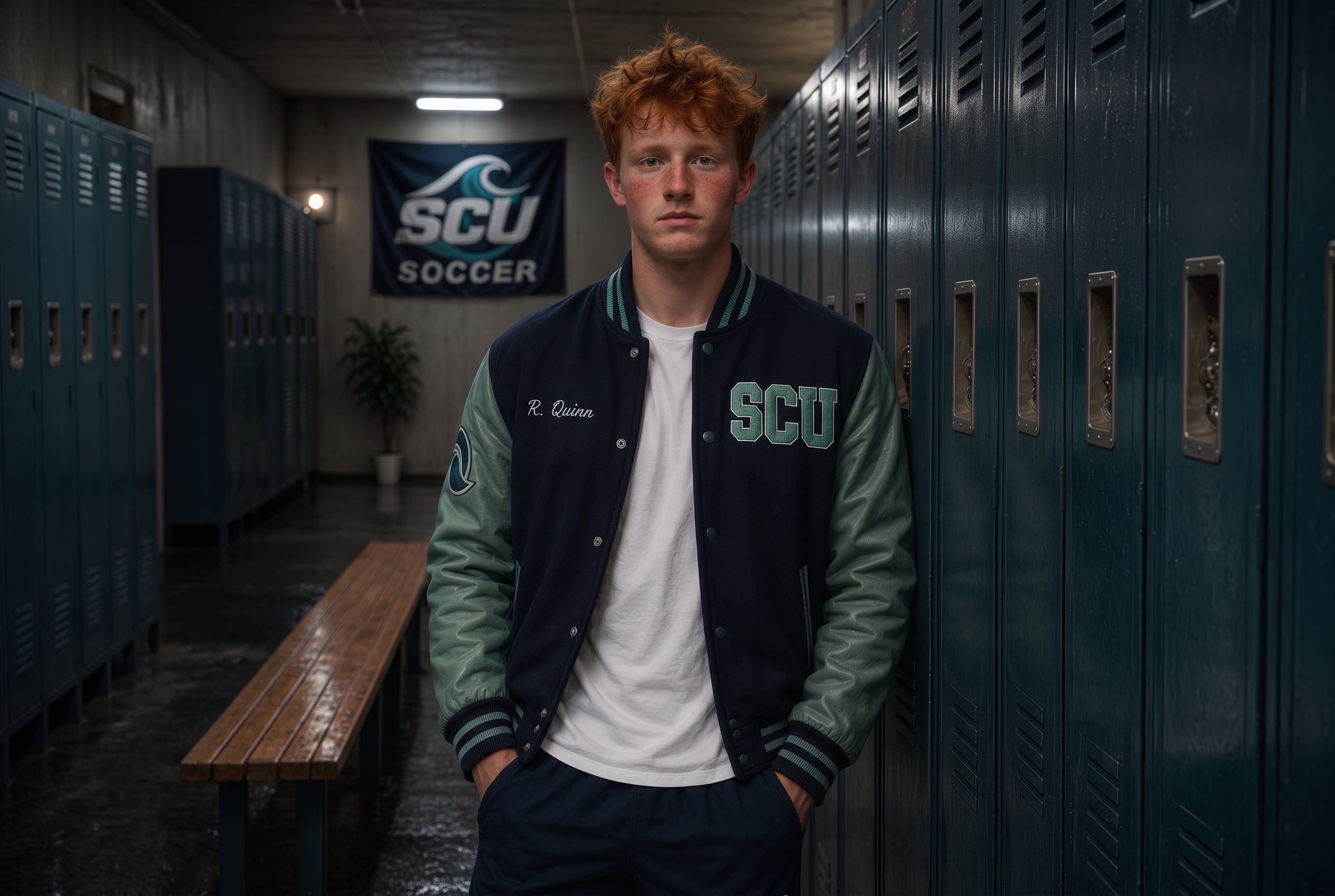 Riley Quinn in his SCU varsity jacket