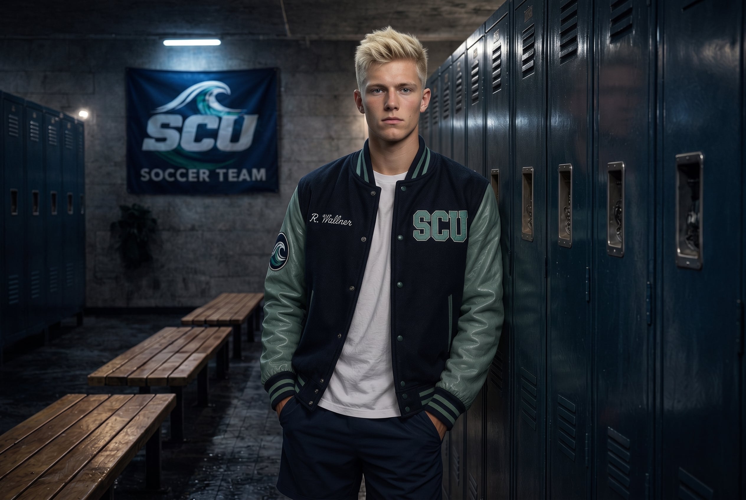 Ryan Wallner in his SCU varsity jacket